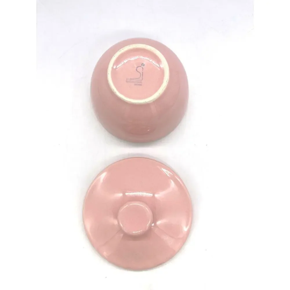 Sado International Pink Sugar Bowl w/ Lid Made in Portugal